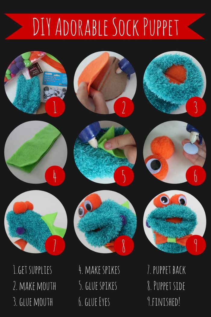 the instructions for how to make a diy adorable sock puppet