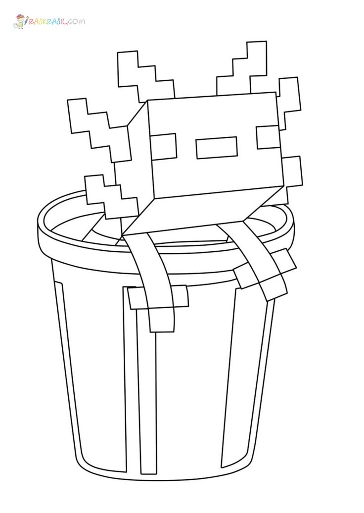 a bucket full of blocks coloring page