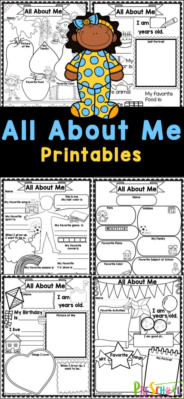 all about me printables for students to use in the classroom or at home