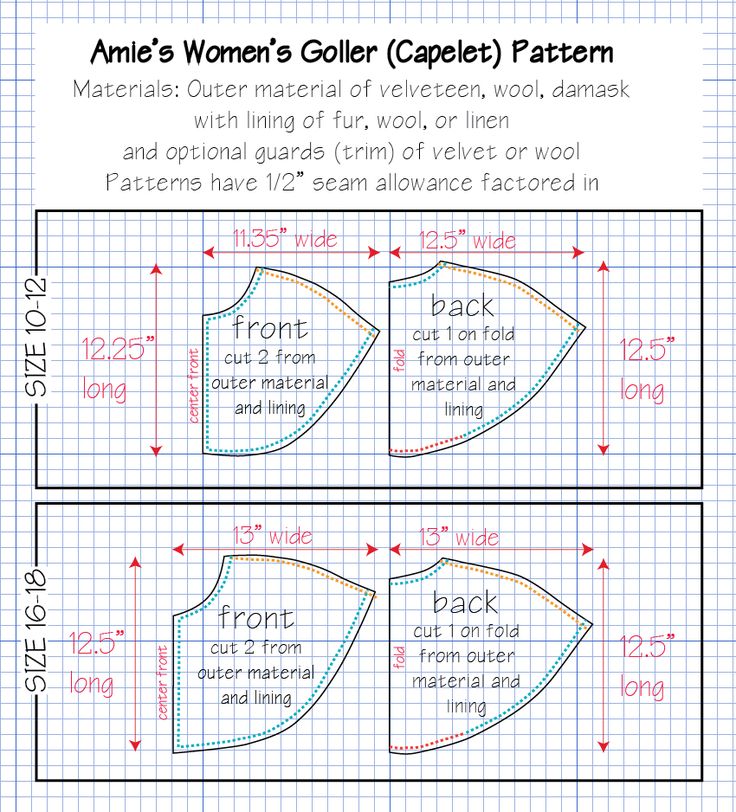 the instructions for how to sew an origami style capelet pattern, including measurements