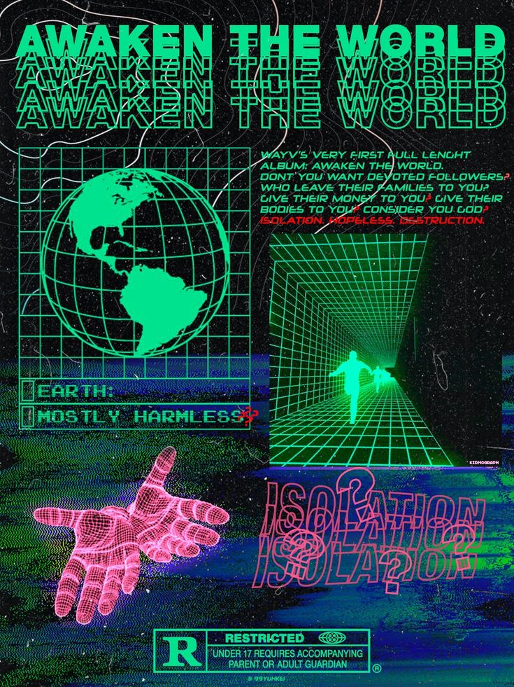 a poster with an image of a person in the background and text that reads, awake the world around the world