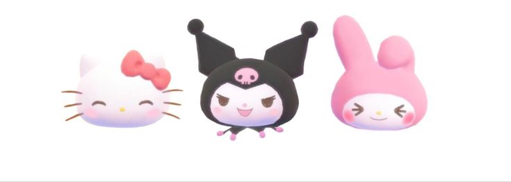 three different types of squishes with faces and ears in the shape of animals