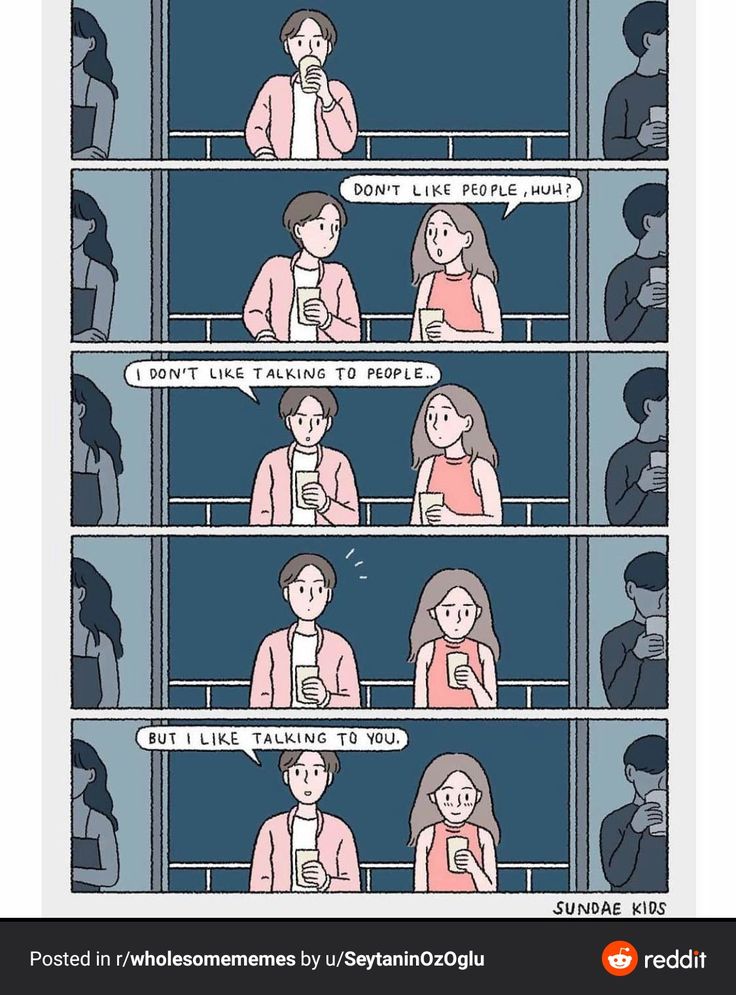 a comic strip with people talking to each other