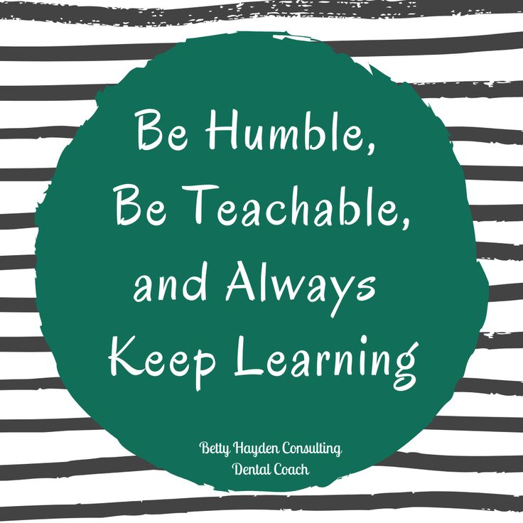 a green circle with the words be humble, be teachable and always keep learning