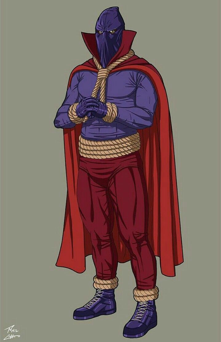 a drawing of a man in a blue suit and red cape standing with his hands on his hips