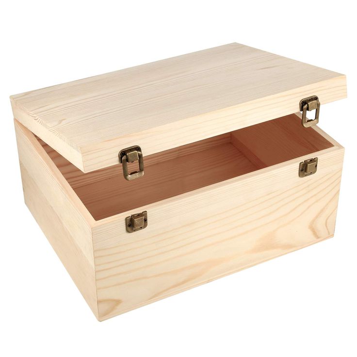 a wooden box with two open compartments