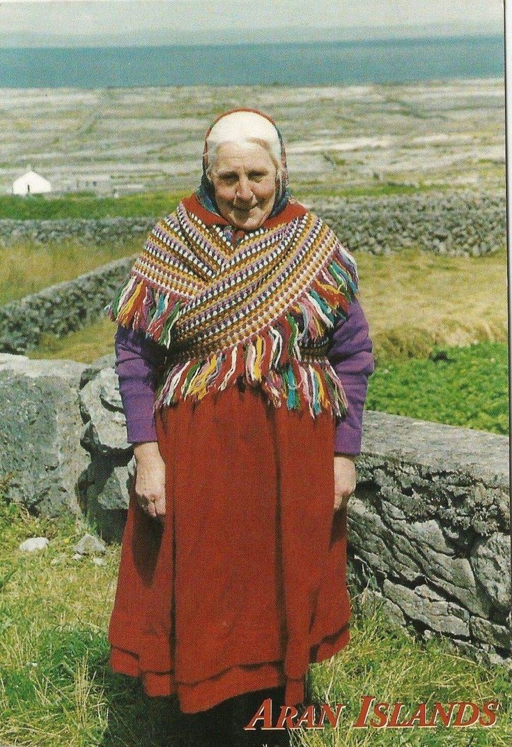 Woman in Traditional Irish dress worn on the Aran Islands, Ireland. Irish Queen Aesthetic, Traditional Irish Clothing Men, Ireland Traditional Clothing, Traditional Irish Dress, Irish Clothes Traditional, Welsh Traditional Clothing, Irish Traditional Dress, Irish Traditional Clothing, Aran Islands