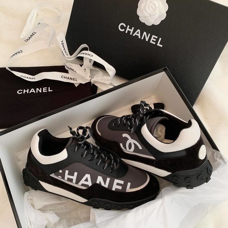 Velaire Luxury on Instagram: “#Chanel Sneakers 🖤” Channel Shoes, Chanel Sneakers, Chanel Outfit, Hype Shoes, Swag Shoes, Shoe Closet, Shoe Obsession, Chanel Shoes, Designer Sneakers