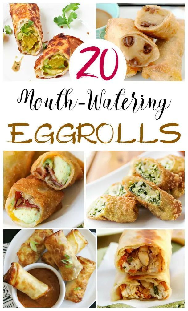 20 mouthwatering eggrolls with text overlay