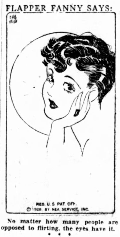 an advertisement for flapper fanny says, no matter how many people are opposed to flying, the eyes have it