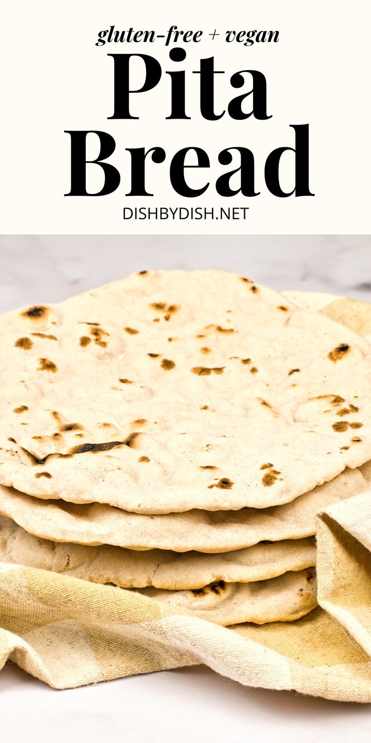 A stack of pita bread on kitchen towel. Gf Pita Bread Recipe, Gluten Free Pita Bread Recipe, Pita Bread Gluten Free, Vegan Pita Bread Recipe, Gluten Free Pita Bread Recipe Vegan, Paleo Pita Bread, Vegan Gluten Free Pita Bread, Pita Bread Vegan, Vegan Pita