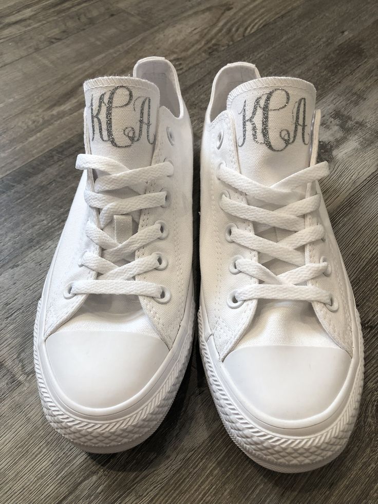 Custom converse - I can add a monogram / initials to the tobgure, a name, date, etc. to the heel stripe, or text to the sides! City Hall Marriage, Custom Converse, A Monogram, Groom Photo, Bride Shirts, Wedding Shirts, Sneakers Athletic, Star Shirt, Philadelphia Pa