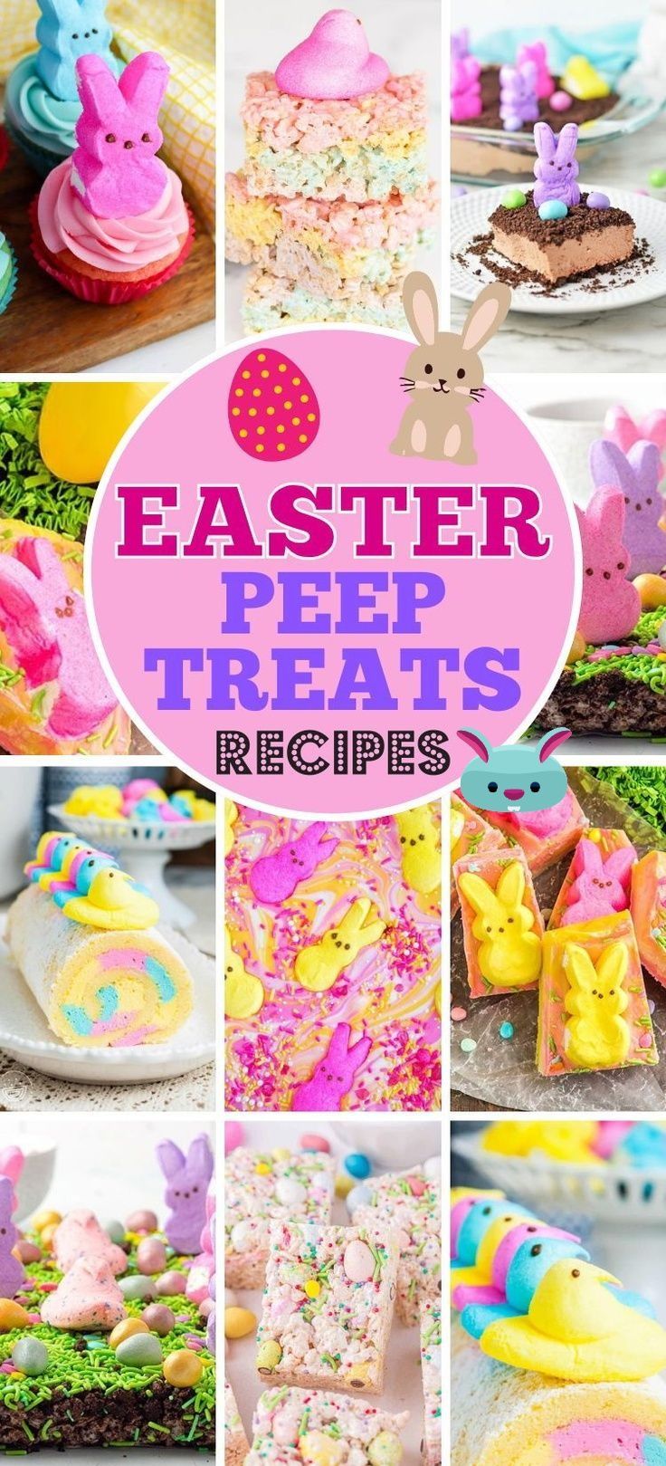 easter peep treats collage with text overlay