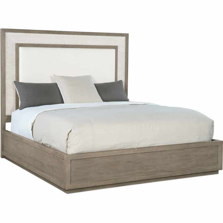 Serenity Rookery Cal King Upholstered Panel Bed Hooker Furniture Bedroom, King Upholstered Bed, Light Gray Color, Classic Bed, Upholstered Panel Bed, Bedroom Panel, Bedroom Retreat, Upholstered Panels, Beds & Bed Frames