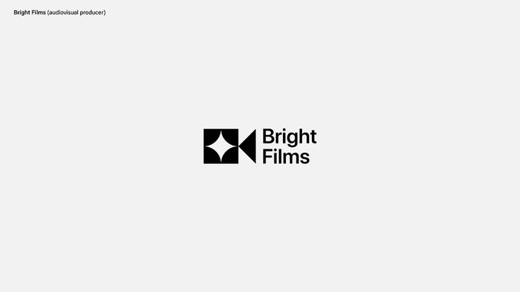 the logo for bright films is shown in black and white, on a light gray background