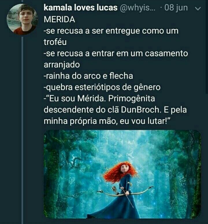 an instagram page with the caption for merida from brave, which is also in spanish