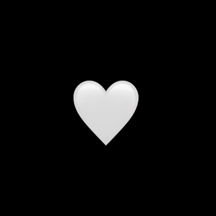 a white heart on a black background