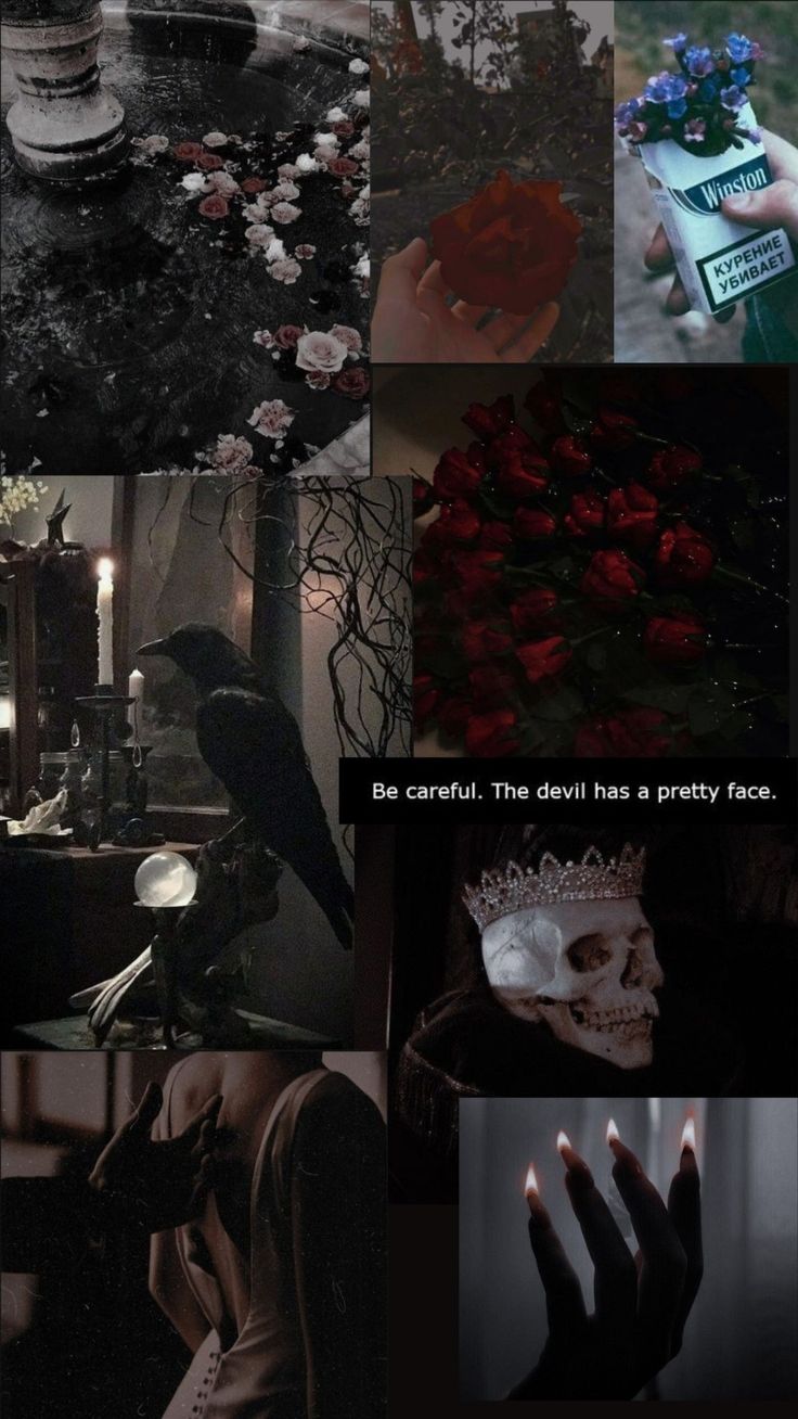 a collage of images with roses, candles and skulls on them in black and white