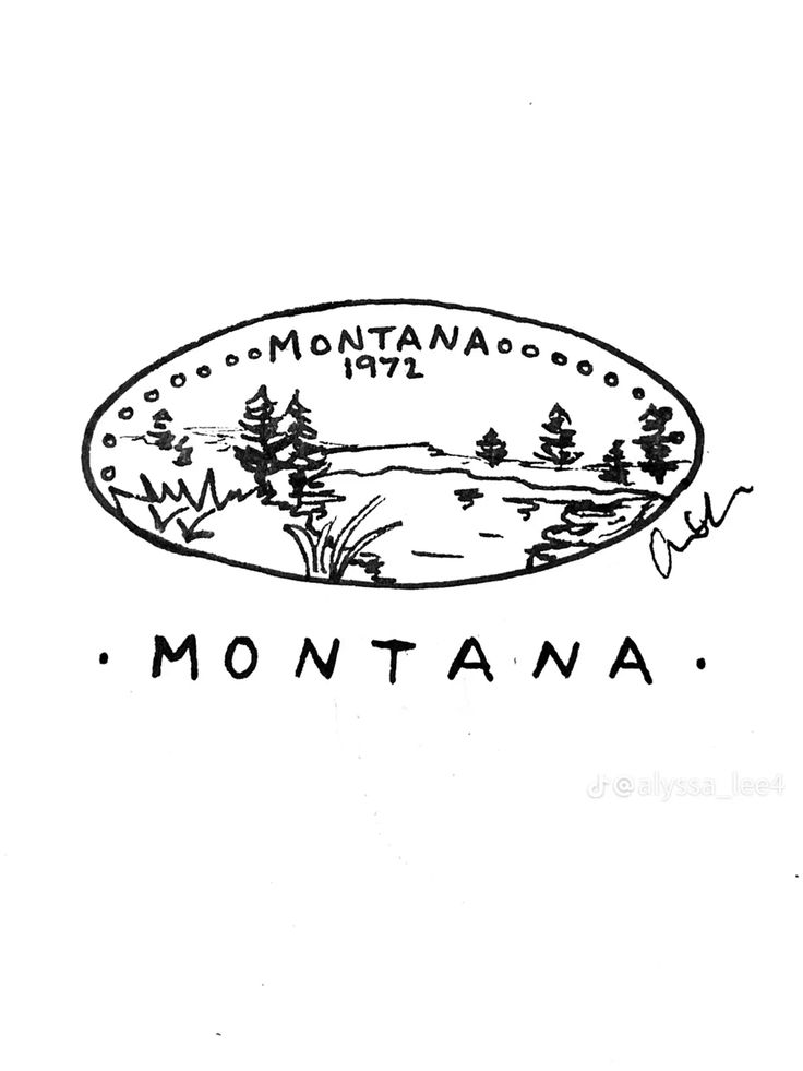 the logo for montana is shown in black and white, with trees on it's side