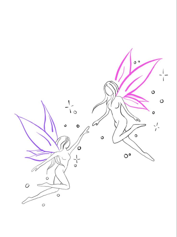 two fairy tinkerbells flying through the air