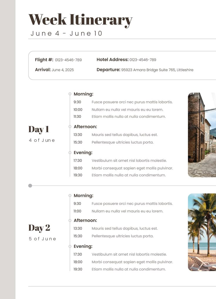 Week Itinerary Group Travel Itinerary Template, Holiday Itinerary Template, Trip Itinerary Template Free Printable, Itinerary Graphic Design, Travel Itenary Planner, Itenerary Travel Design, Travel Itinerary Template Printable Free, Free Travel Itinerary Template, Journal Template Notion