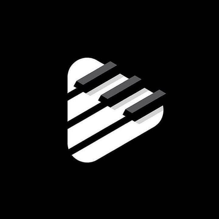 an abstract black and white logo with the letter e in it's center, on a dark background