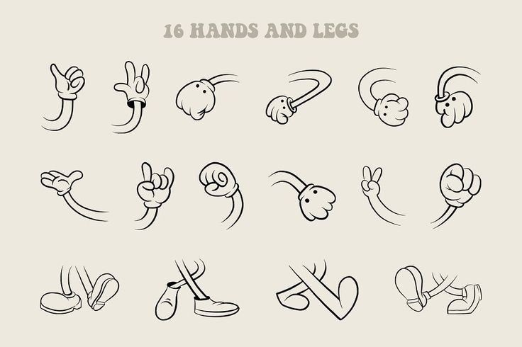 16 hands and legs doodles