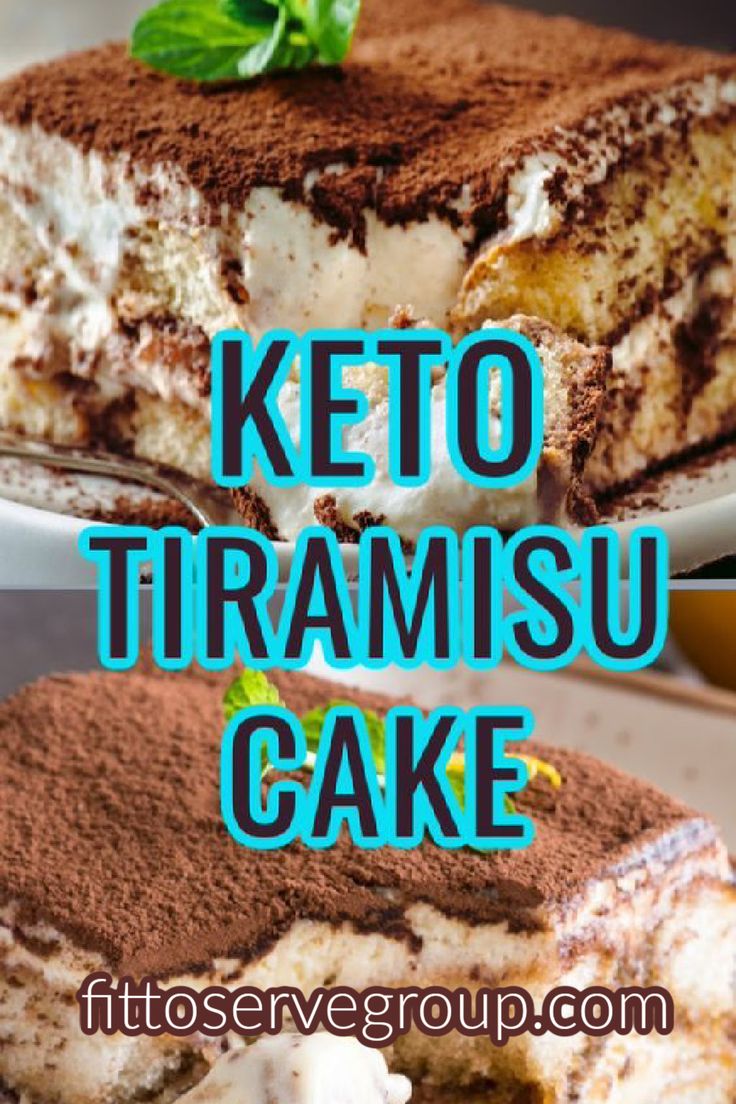 close up images of keto tiramisu cake served on white plates Low Carb Birthday Dessert, Sugar Free Tiramisu, Keto Tiramisu Recipe, Keto Christmas Cake, Sugar Free Tiramisu Recipe, Low Carb Cake Recipes, Low Carb Tiramisu, Soaked Cake, Sugar Free Low Carb Desserts