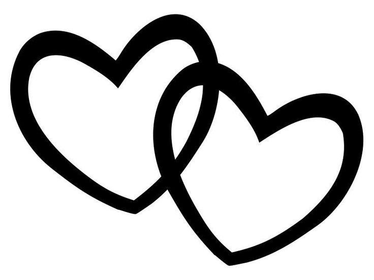 two hearts are shown in black and white