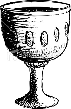 an old fashioned goblet, vintage line drawing or engraving