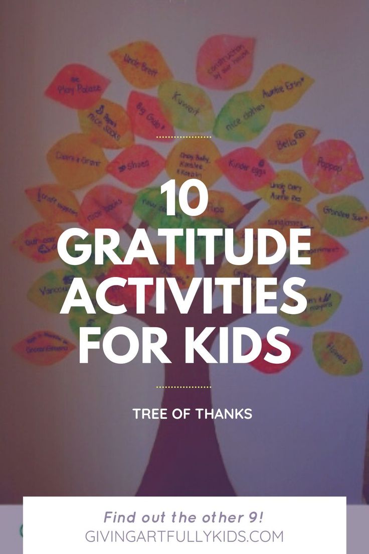 a tree with the words 10 gratitude activities for kids