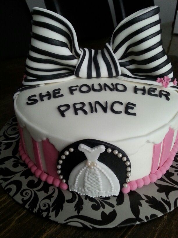 there is a cake that says she found her prince