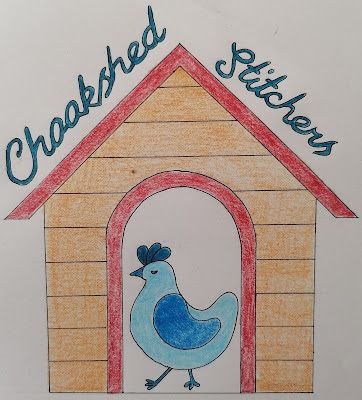 a child's drawing of a blue bird in a dog house with the words, chapshed kittens written on it