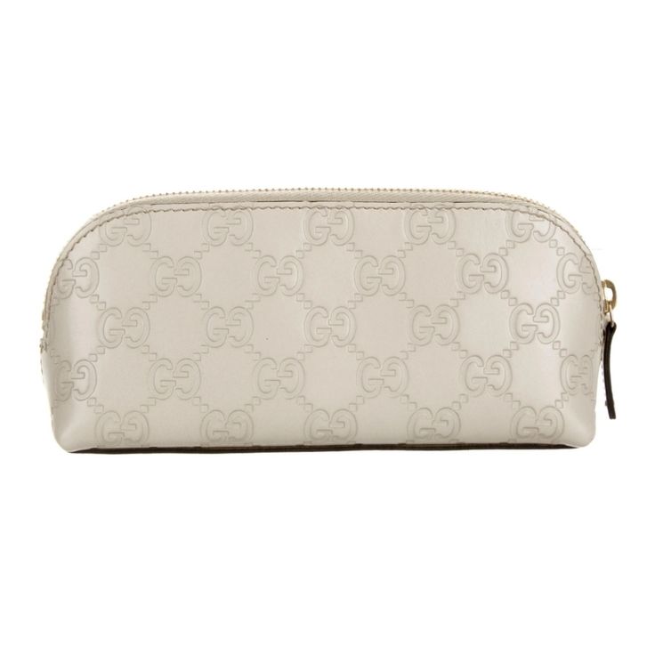 Gucci Guccisima Gg Monogram Cosmetic Pouch In Off White Color Gold Hardware Measurements Are 7.5"W 3.5"H 2.5"D Bags Gucci, Gg Monogram, Cosmetic Pouch, Off White Color, Gucci Bags, Gucci Bag, Gold Hardware, Cosmetic Bag, White Color