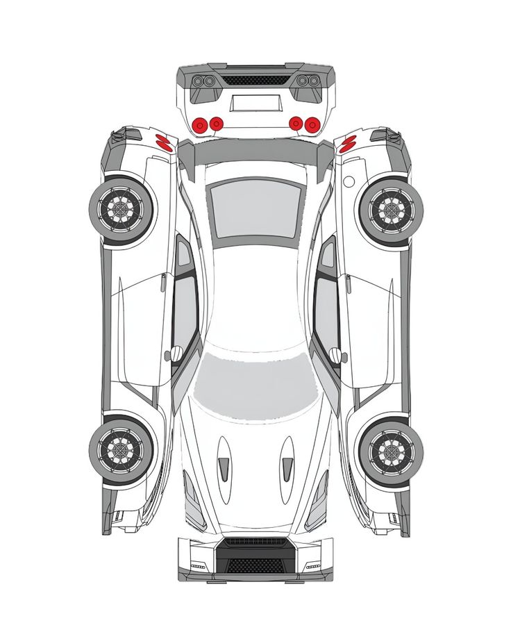 the rear view of a white sports car