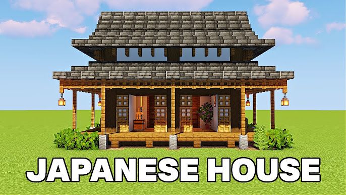 the japanese house is made in minecraft and it looks like an old style home