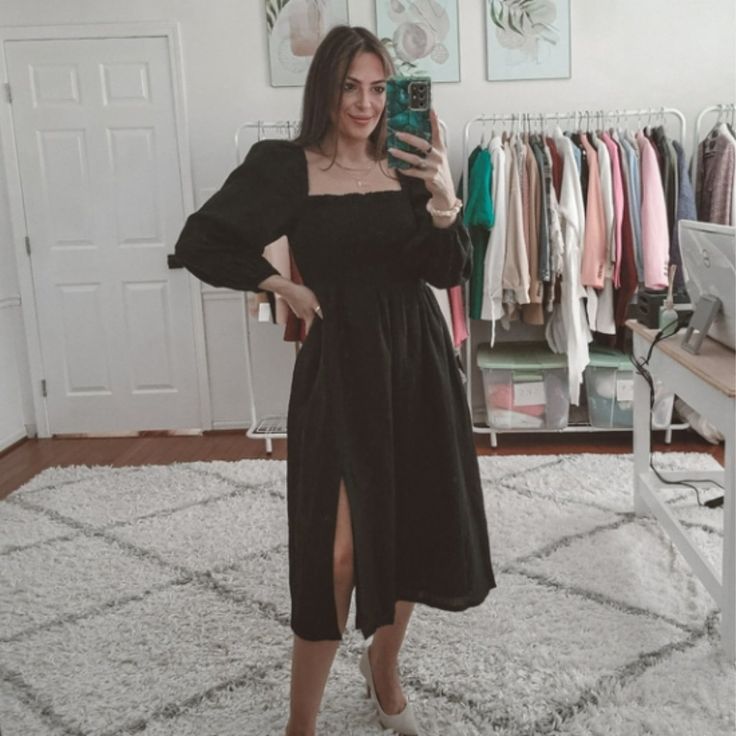 Reposhing This Item I Purchased From @Stateofposh. Loved It, But Ready To Rotate For Something New. Questions? Leave A Comment Below! Smocked And Lined. Definitely Fits Up To An Xl. Black Square Neck Midi Dress For Daywear, Black Midi Dress With Square Neck For Day Out, Black Long Sleeve Dress For Day Out, Black Puff Sleeve Midi Dress For Spring, Black Puff Sleeve Midi Dress For Brunch, Black Puff Sleeve Dress, Puff Sleeve Dress, Puff Sleeves, Leave A Comment