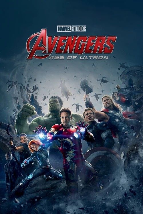 the avengers age of ultron movie poster with many different characters in front of them