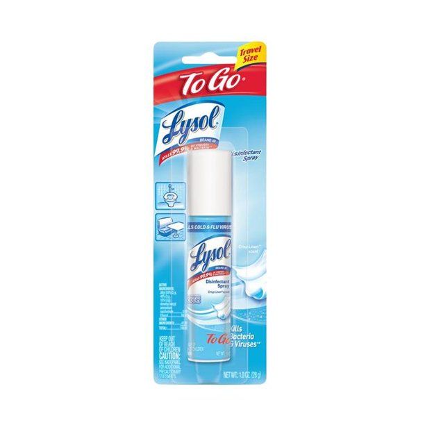 a tube of lysol deodorant on top of a white package