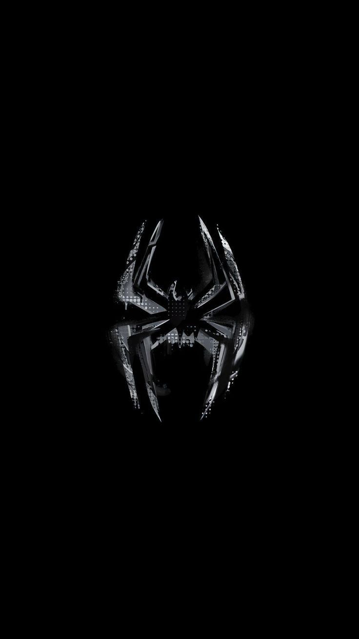 a black and white photo of a spiderman mask in the dark with its reflection