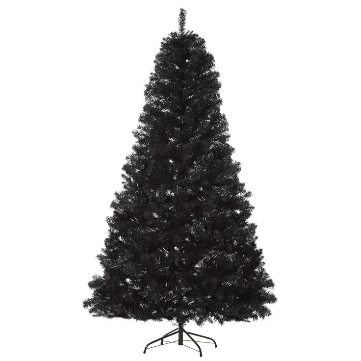 a black christmas tree on a white background