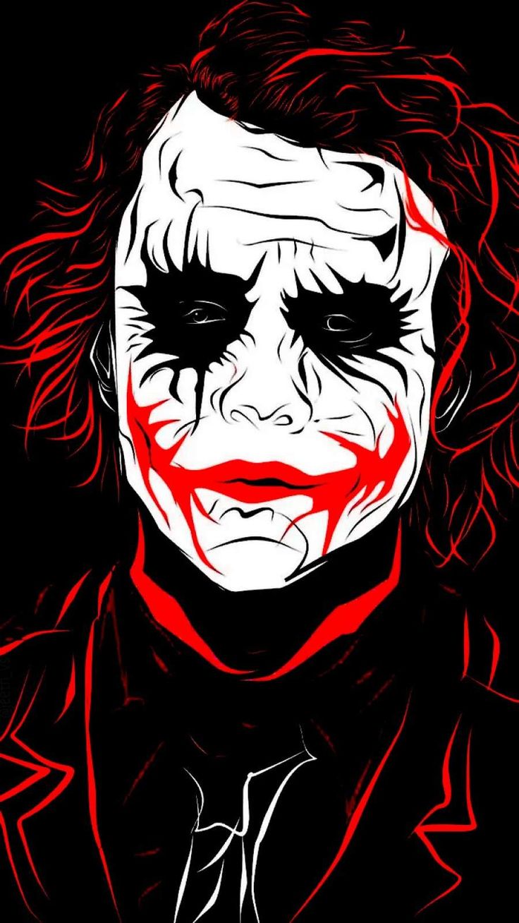 the joker in black and red