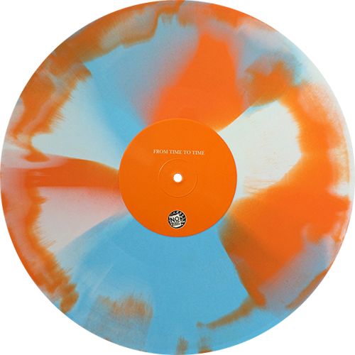 an orange, blue and white disc with the words time to trust written on it