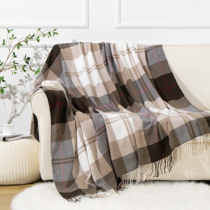 PRICES MAY VARY. ❤What You Need--Looking to add a classy note to your otherwise dull living room couch? Would you like to snuggle with your favorite book or TV show while staying cozy and comfortable? This classic buffalo plaid blanket is the perfect solution! ❤Material--This buffalo plaid throw blanket is made of soft 100% skinfriendly acrylic with a cashmere like feel. Light-weight so that easy to carry and durable for long lasting, year round use. ❤Lightweight Plaid Blanket--Not too large or Buffalo Plaid Blanket, Brown Throw Blanket, Plaid Blankets, Plaid Throw Blanket, Plaid Decor, Cozy Accessories, Cashmere Blanket, Plaid Throw, Blanket For Couch