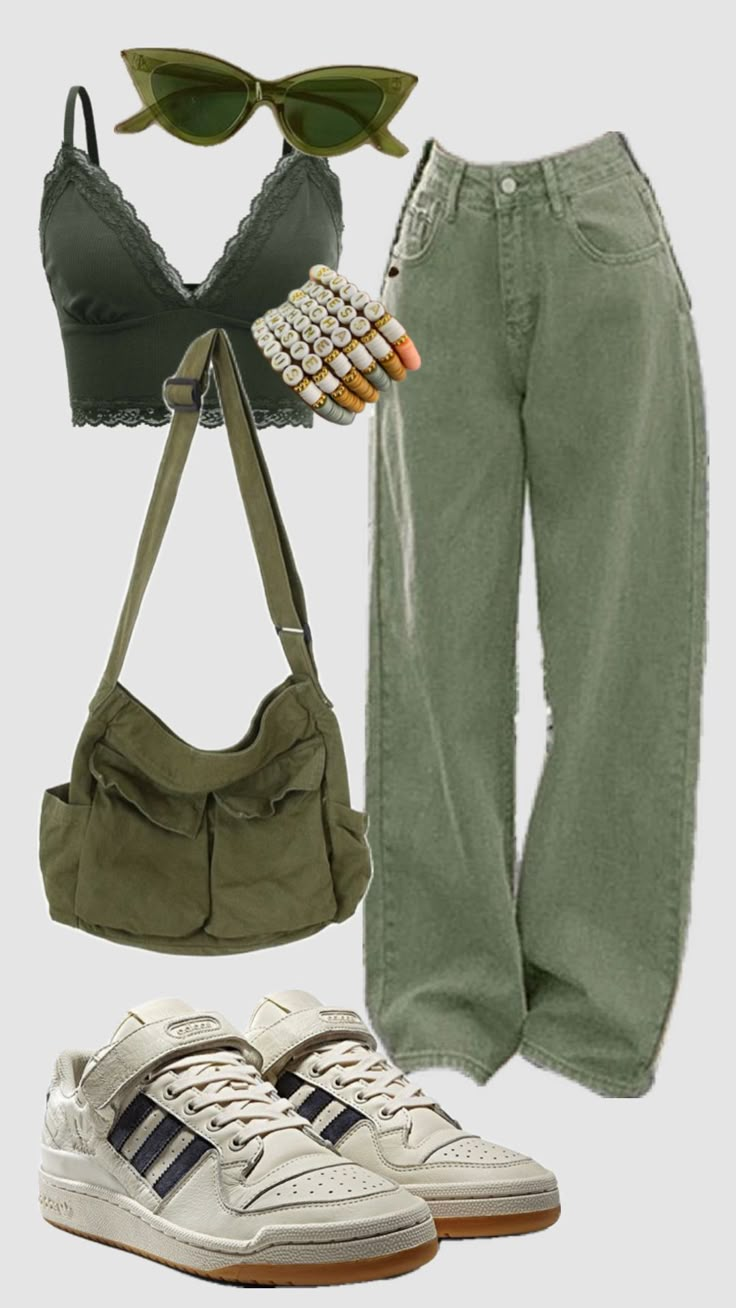 #outfitinspo #outfit Sage Green Outfits Aesthetic, Moss Outfit Aesthetic, Garden Aesthetic Outfit, Green Inspired Outfits, Aesthetic Green Outfits, Green Spring Outfits, Green Aesthetic Outfit, Green Outfit Aesthetic, Green Summer Outfit