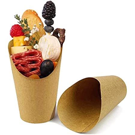 a paper cup filled with different types of food