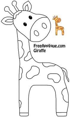 a drawing of a giraffe with the word free applique on it