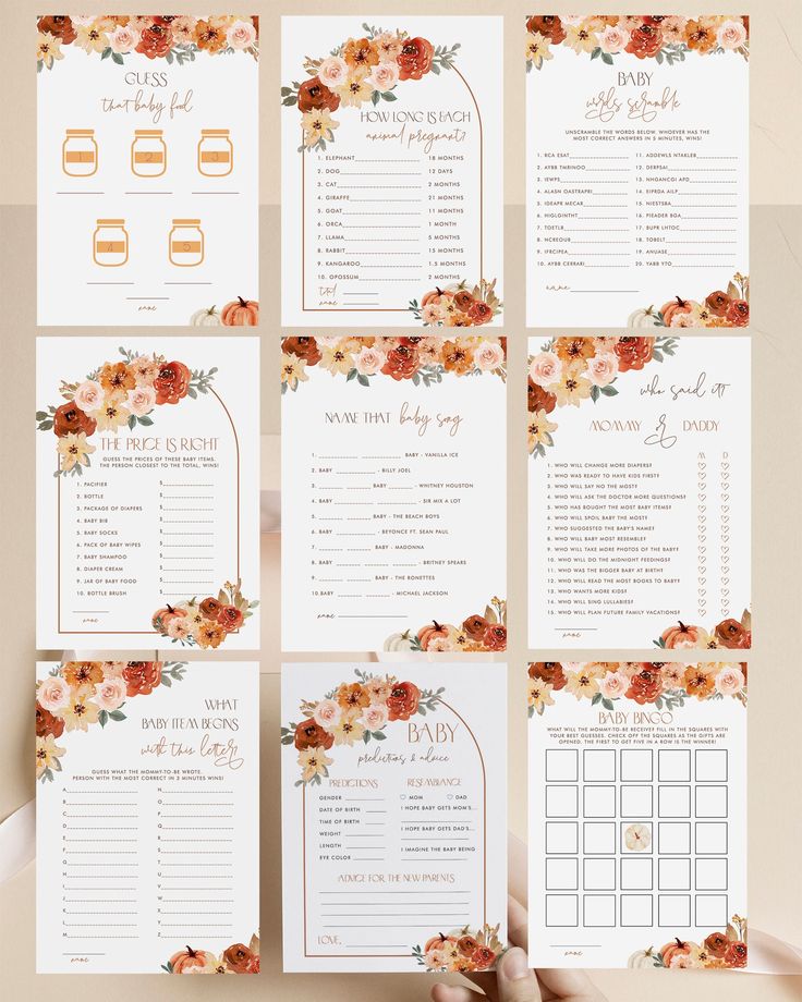 the wedding stationery is set up with flowers and gold foil lettering on white paper