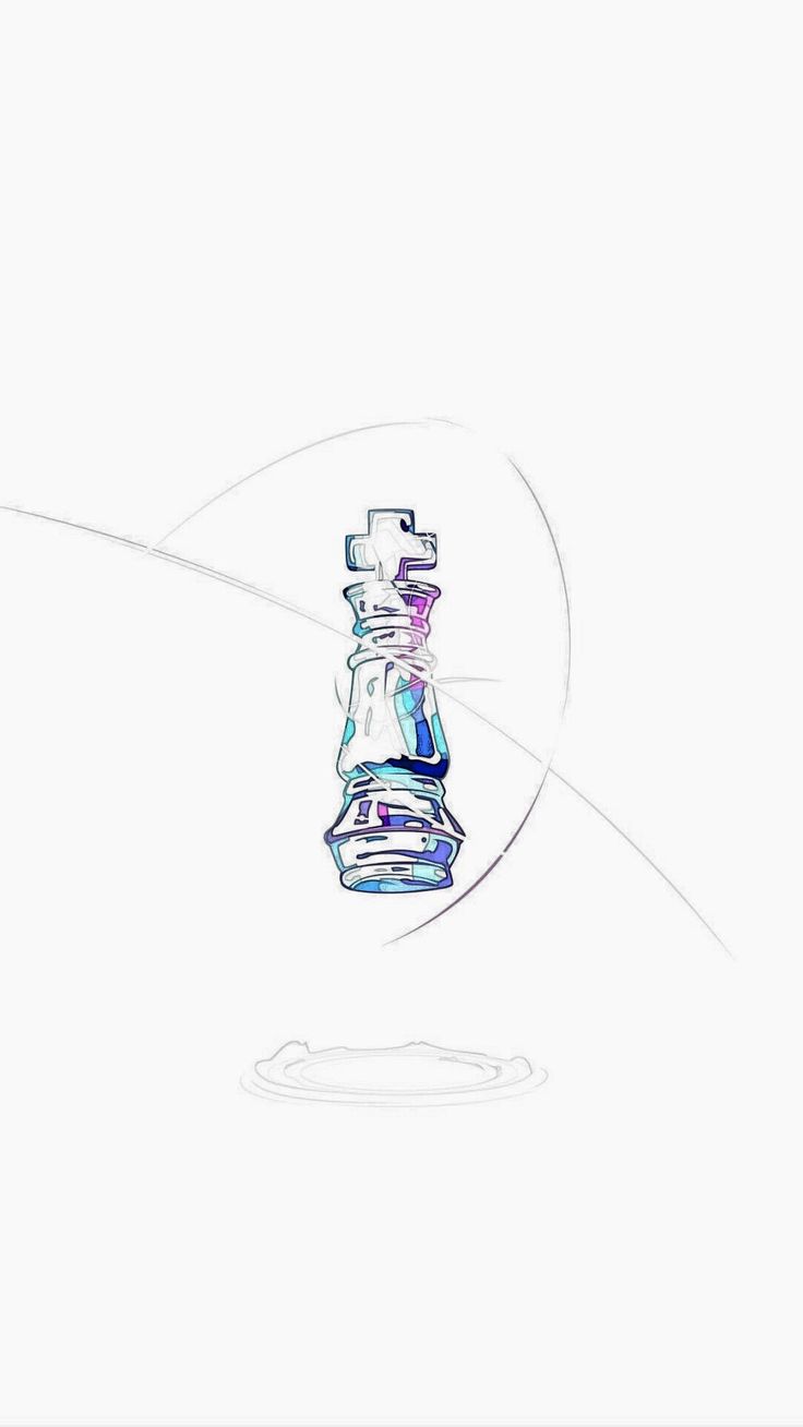 a drawing of a glass chess piece