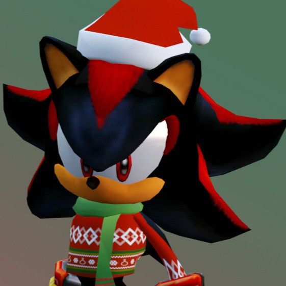 the sonic christmas hat is red and black